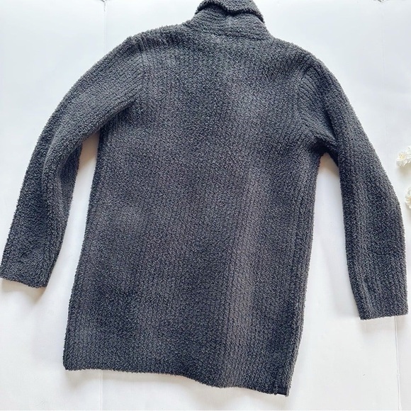 NEW Barefoot Dreams Cozychic Open Knit Cardigan Sweater Dark Gray - Picture 4 of 6